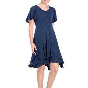 Anthropologie Dolan Terri Flutter Sleeve Jersey Dress Navy size Small